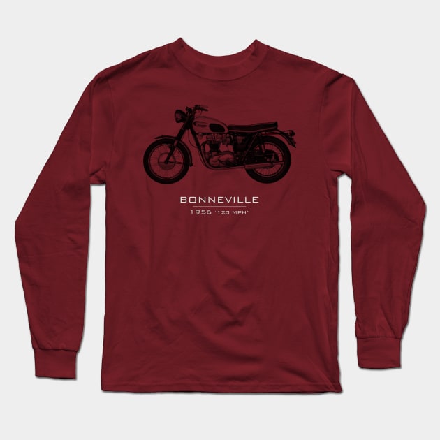 Bonneville T120 1956 - Classic motorcycles Long Sleeve T-Shirt by Pannolinno